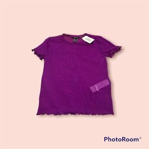 Forever 21 purple mesh shirt